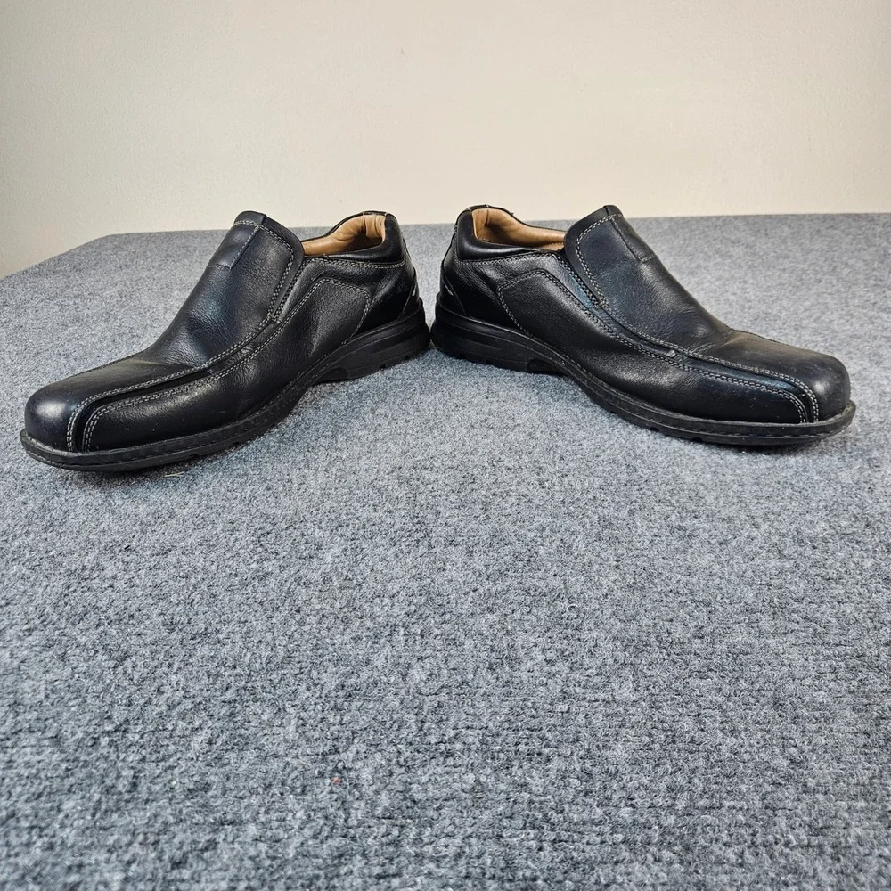 Dockers Mens Prostyle Black Leather Slip On Loafers Square Toe Shoes‎ 12W